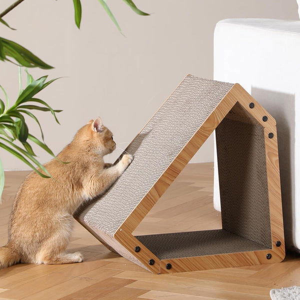 FUKUMARU Cat Scratcher House, Cozy Cardboard Design - FUKUMARU
