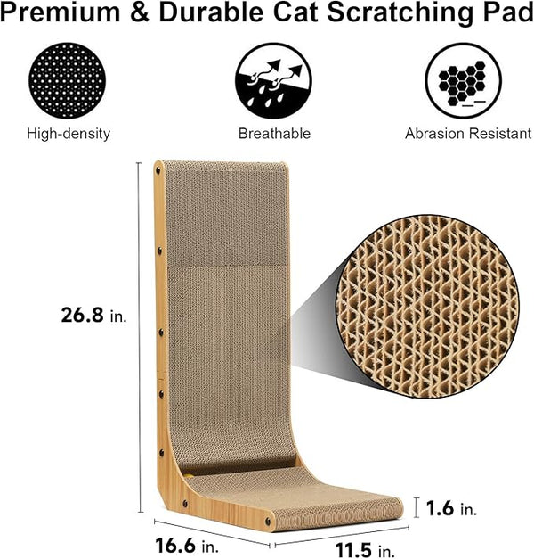 FUKUMARU Wall Mounted Cat Scratcher-L for Indoor Cats - FUKUMARU