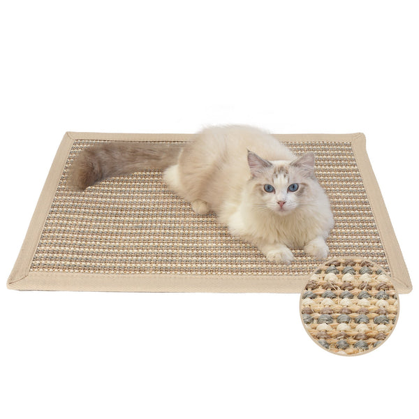 FUKUMARU Cat Scratcher Mat,Natural Cat Floor Scratching Pad Rug - FUKUMARU