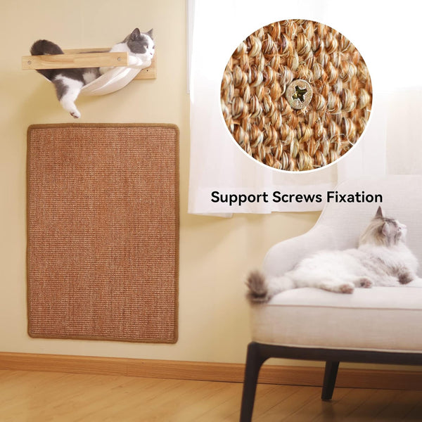 FUKUMARU Cat Scratcher Mat,Natural Cat Floor Scratching Pad Rug - FUKUMARU