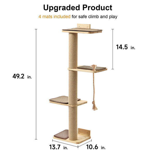 FUKUMARU Cat Scratching Activity Tree Wall Mounted - FUKUMARU