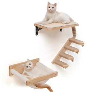 FUKUMARU Cat Wall Furniture, 3 Pack Cats Walls Shelves Set - FUKUMARU