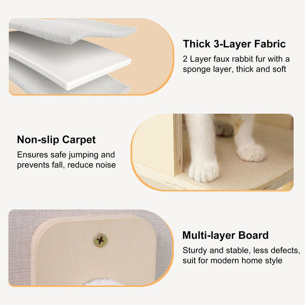 FUKUMARU Cat Wall Hammock with Two Steps Set - FUKUMARU