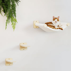 FUKUMARU Cat Wall Hammock with Two Steps Set - FUKUMARU