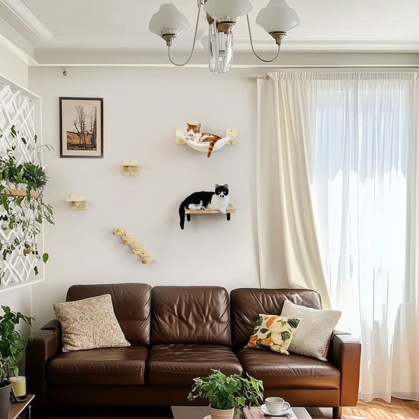 FUKUMARU Cat Wall Hammock with Two Steps Set - FUKUMARU