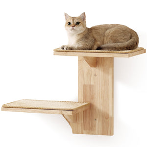 FUKUMARU Cat Wall Shelves, 2 Platform Kitten Wall Furniture - FUKUMARU
