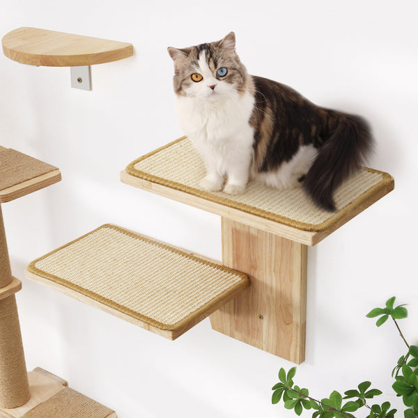 FUKUMARU Cat Wall Shelves, 2 Platform Kitten Wall Furniture - FUKUMARU