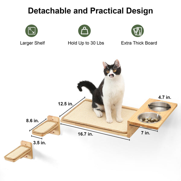 FUKUMARU Cat Wall Shelves, 3 In 1 Cats Walls Furniture Set - FUKUMARU