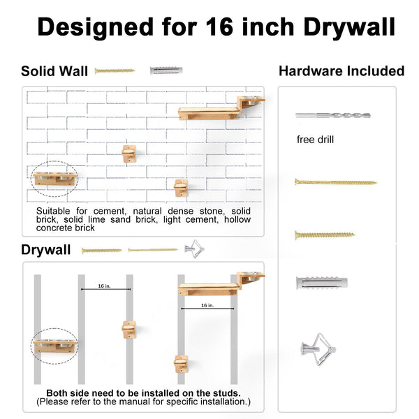 FUKUMARU Cat Wall Shelves, 3 In 1 Cats Walls Furniture Set - FUKUMARU