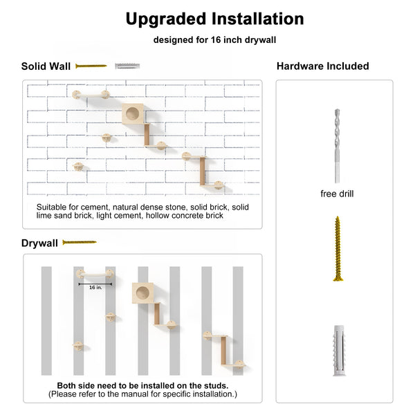 FUKUMARU Cat Wall Shelves, 5 - Piece - FUKUMARU