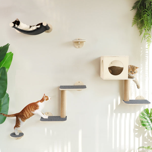 FUKUMARU Cat Wall Shelves, 5 - Piece - FUKUMARU