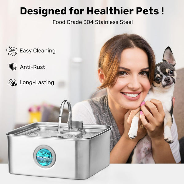 FUKUMARU 7L Water Fountain for Multi-Cat/Dog Homes, with 3 Filters - FUKUMARU