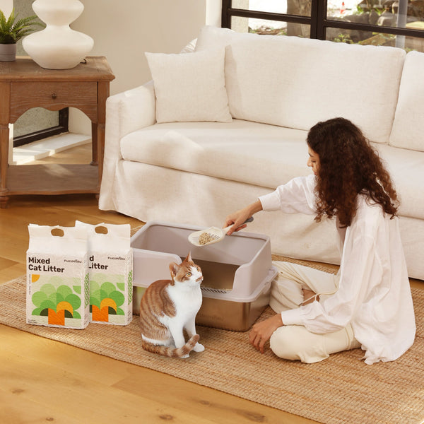 FUKUMARU Tofu Cat Litter Dust Free, Natural, Unscented - FUKUMARU