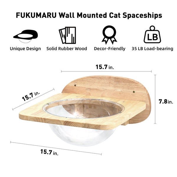FUKUMARU Transparent Capsule Kitten Walls Shelves with 2 PCS Pedals - FUKUMARU