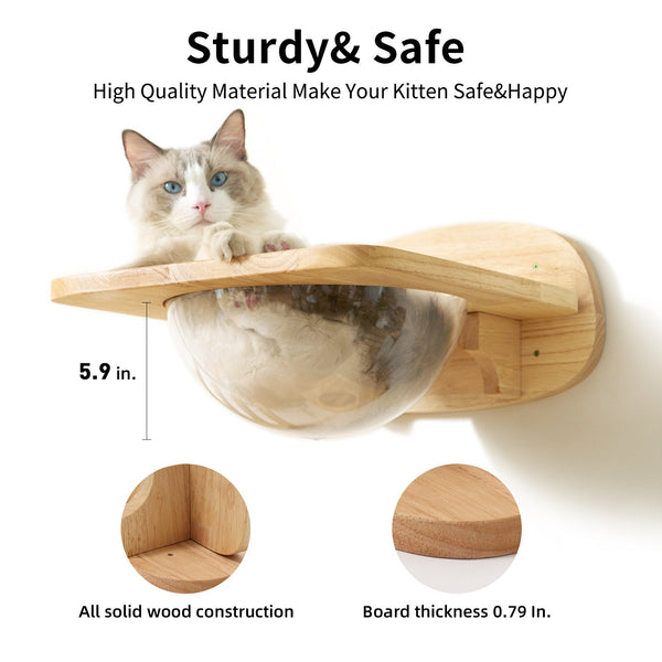 FUKUMARU Transparent Capsule Kitten Walls Shelves with 2 PCS Pedals - FUKUMARU